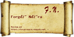 Forgó Nóra névjegykártya