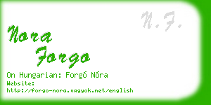 nora forgo business card